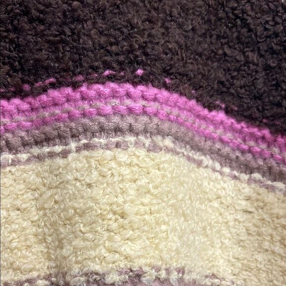 Arizona Jean Co Colorblock Cropped Fuzzy Knit Sweater – Mauve Combo | Size Small - Picture 10 of 11